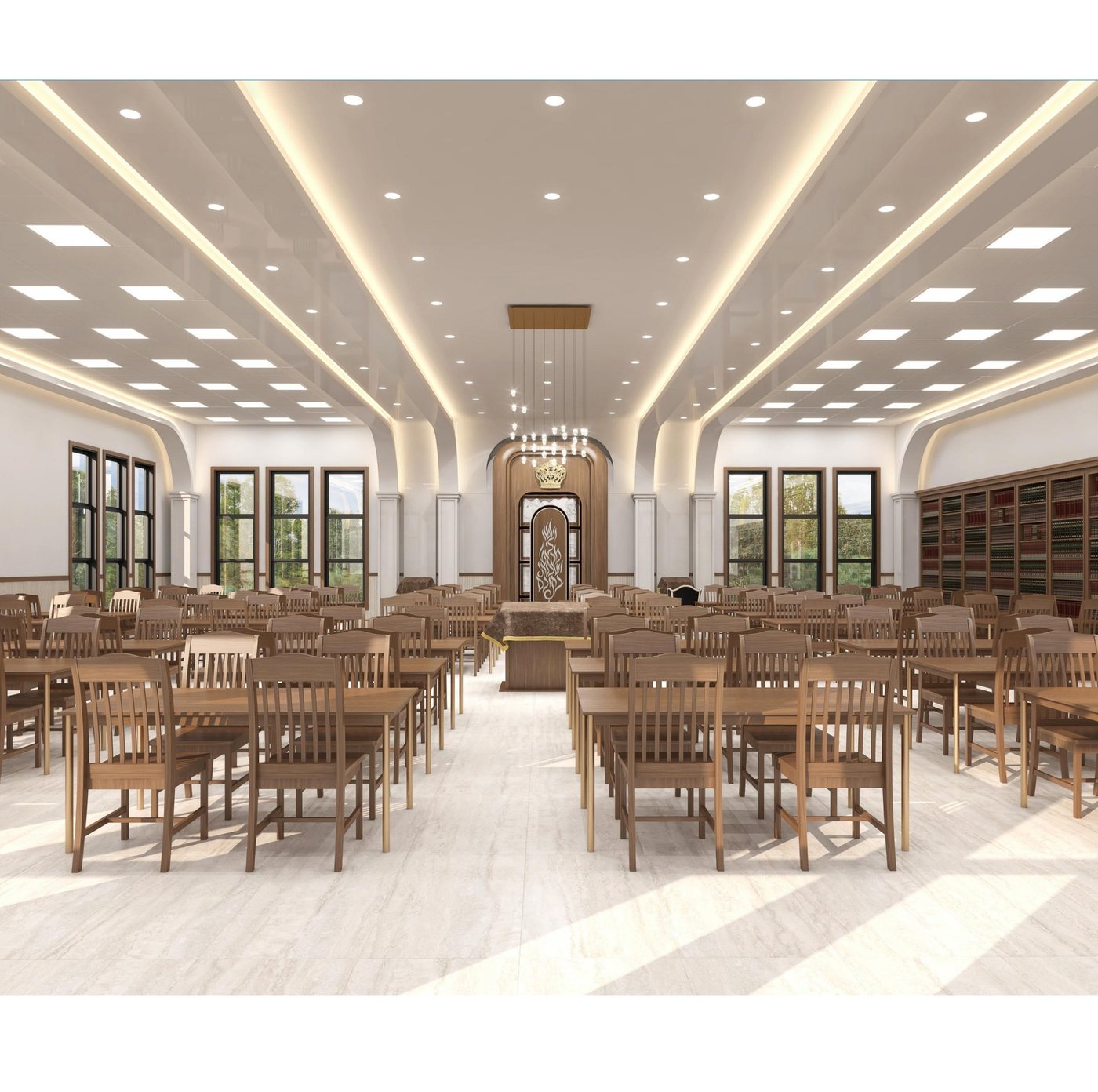 Hotel dining hall furnished and finished on a completed supply package