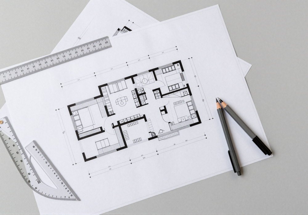 Drawing set prepared from the architect’s shell drawings