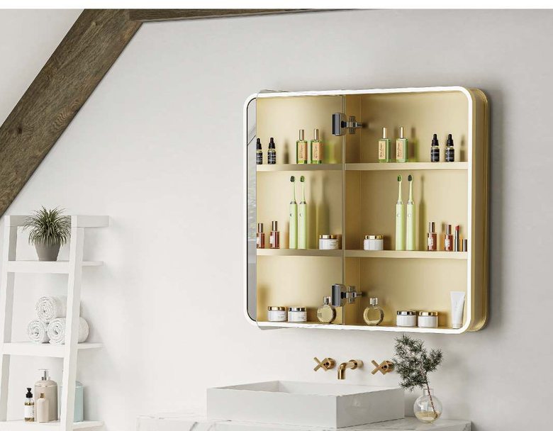 Mirror cabinet interior — shelving and storage