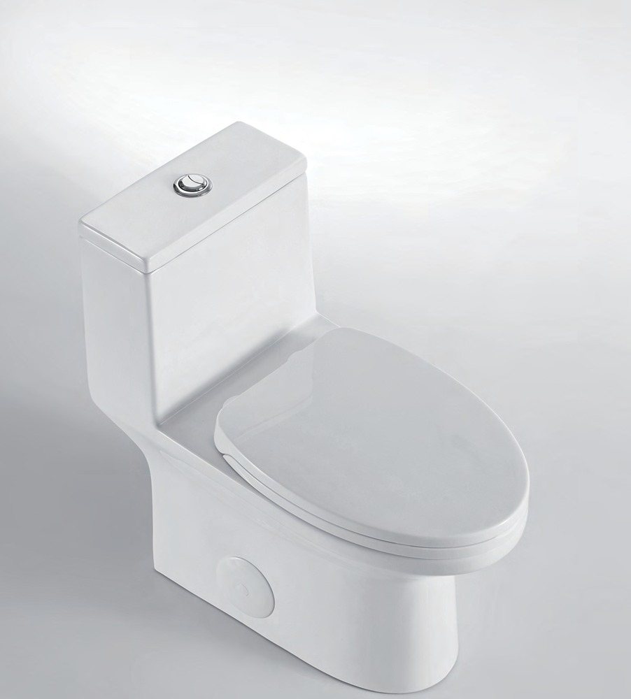 One-piece WC, close-coupled with soft-close seat